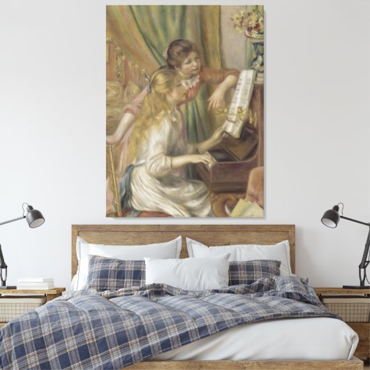 ピエール=オーギュスト・ルノアールのピアノの少女 キャンバスプリント (インサイチュ (寝室))