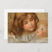 ピエール・オーギュスト・ルノアールの人形との小さな女の子 ポストカード (正面/裏面)
