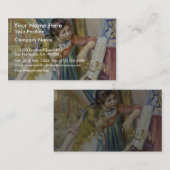 ピエール＝オーギュスト・ルノワール著ピアノの2人の女の子、 名刺 (正面/裏面)