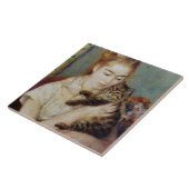 ピエール=オーギュスト・ルノワール著猫を持つ女性 タイル (側面)
