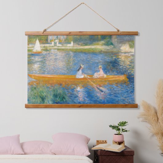 ピエール＝オーギュスト・ルノワール - ザ・スキフ 吊り下げ型タペストリー (寝室)