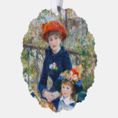 ピエール=オーギュスト・ルノワール - テラスに座る二人の姉妹 オーナメントカード (左)