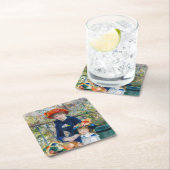 ピエール＝オーギュスト・ルノワール - テラスに座る二人の姉妹 スクエアペーパーコースター (インサイチュ)