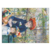 ピエール＝オーギュスト・ルノワール - テラスに座る二人の姉妹 テーブルクロス (正面(横))