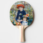 ピエール＝オーギュスト・ルノワール - テラスに座る姉妹たち 卓球ラケット (裏面)