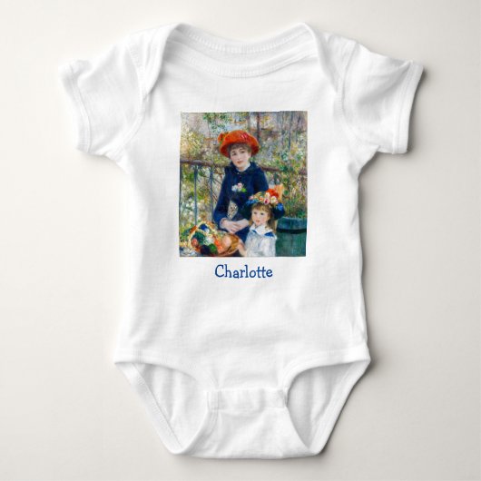 ピエール=オーギュスト・ルノワール - テラスに座る2人の姉妹 ベビーボディスーツ (正面)