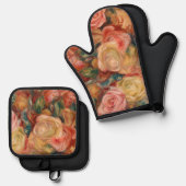 ピエール＝オーギュスト・ルノワール - バラ 鍋つかみ&鍋敷きセット (正面/裏面)
