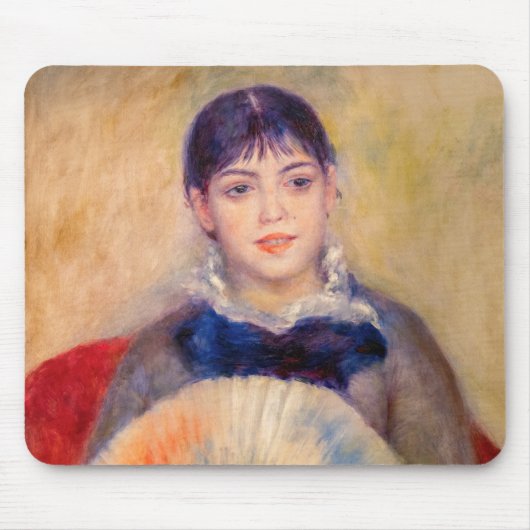 ピエール=オーギュスト・ルノワール - ファンを持つ少女 マウスパッド (正面)