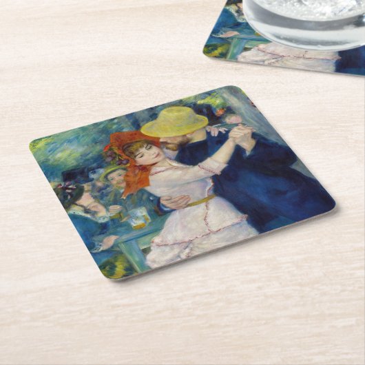 ピエール=オーギュスト・ルノワール - ブージヴァルの舞踏会 スクエアペーパーコースター (アングル)