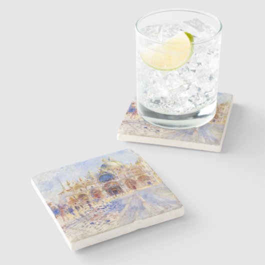 ピエール=オーギュスト・ルノワール - ヴェネツィア、サン・マルコ広場 ストーンコースター (横)