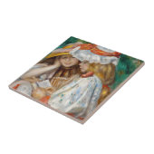 ピエール=オーギュスト・ルノワール - 二人の少女が読書する タイル (側面)