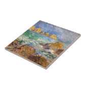 ピエール=オーギュスト・ルノワール - 仏・ジャージー島の海 タイル (側面)