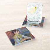 ピエール=オーギュスト・ルノワール - 子猫を持つ少女 ガラスコースター (アングル)