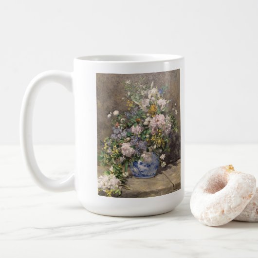 ピエール＝オーギュスト・ルノワール 春の花束 コーヒーマグカップ (ドーナツ)