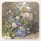 ピエール=オーギュスト・ルノワール 春の花束 スクエアペーパーコースター (正面)