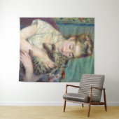 ピエール＝オーギュスト・ルノワール - 猫を持つ女性 タペストリー (インサイチュ(横))
