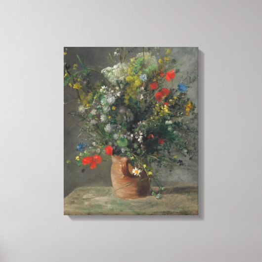 ピエール=オーギュスト・ルノワール - 花瓶の花 1866 キャンバスプリント (正面)