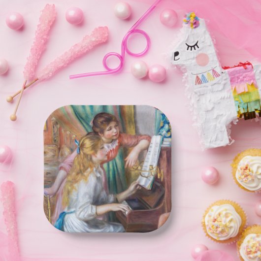 ピエール=オーギュスト・ルノワール - 若いピアノの少女たち ペーパープレート (パーティー)