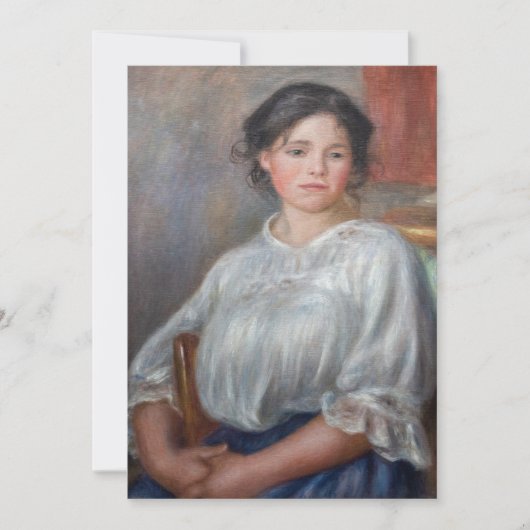 ピエール=オーギュスト・ルノワール - 若い女性が座る 招待状 (正面)