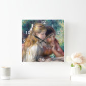 ピエール=オーギュスト・ルノワール - 読書 スクエア壁時計 (ホーム)