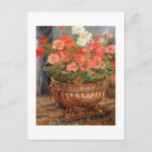 ピエール・オーギュスト・ルノワール | 銅の洗面器のゼラニウム ポストカード (正面)