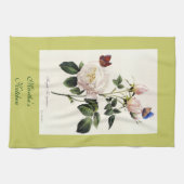 ピエール・ジョセフ・レッドテ、バラ花植物芸術 キッチンタオル (横)