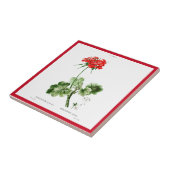 ピエール・ジョセフ・レドエ「レッド・ゼラニウム」セラミック・タイル タイル (側面)