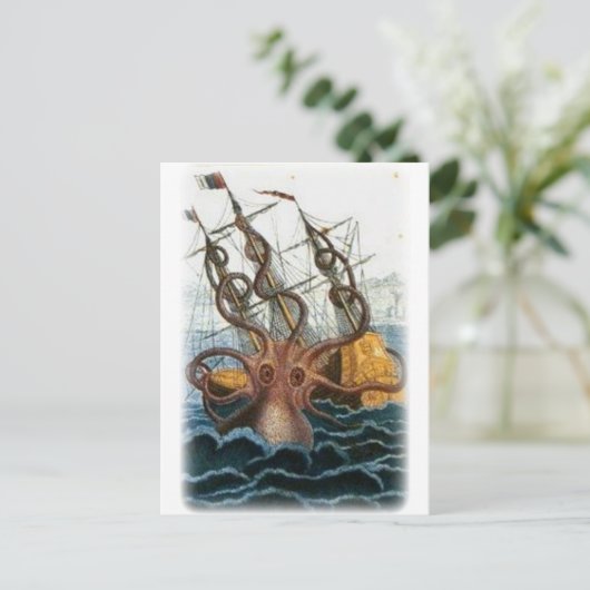 ピエール・ドニ・ド・モンフォートによるクラーケンの絵、1801 ポストカード (スタンド正面)