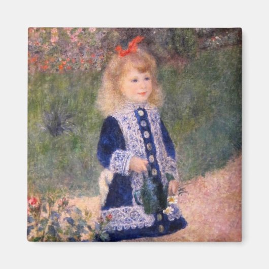 ピエール・ルノアールの散水缶付きの女の子 マグネット (正面)