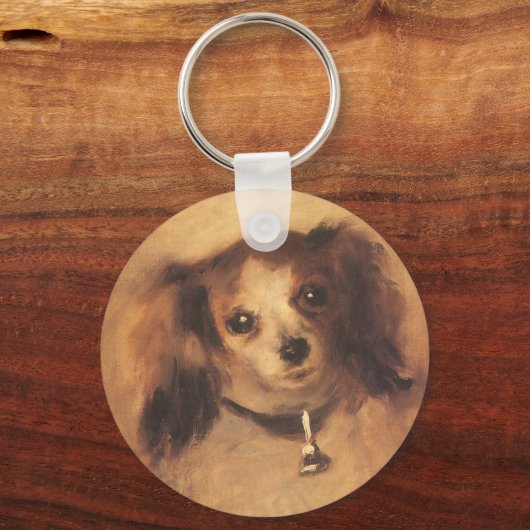ピエール・ルノアールの犬の頭ヴィンテージファインアート キーホルダー (正面)
