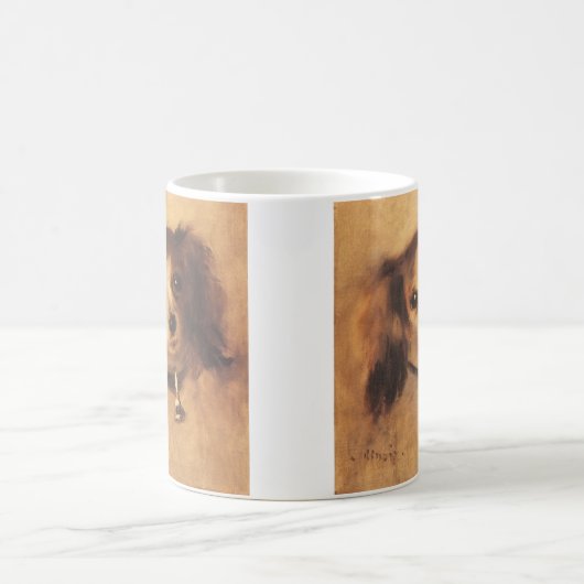 ピエール・ルノアールの犬の頭ヴィンテージファインアート コーヒーマグカップ (中央)