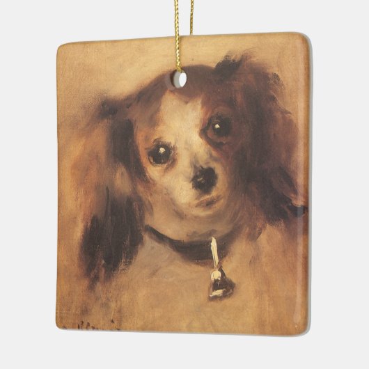 ピエール・ルノアールの犬の頭ヴィンテージファインアート セラミックオーナメント (左)