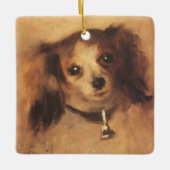 ピエール・ルノアールの犬の頭ヴィンテージファインアート セラミックオーナメント (正面)