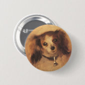 ピエール・ルノアールの犬の頭ヴィンテージファインアート 缶バッジ (正面&裏面)