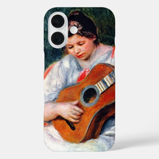 ピエール・ルノワールによるギターを弾く女性 Case-Mate iPhoneケース (裏面)