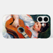 ピエール・ルノワールによるギターを弾く女性 Case-Mate iPhoneケース (裏面 (横))