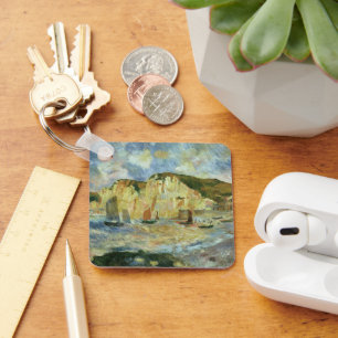 ピエール・ルノワールによる海と崖、ヴィンテージ ファインアート キーホルダー