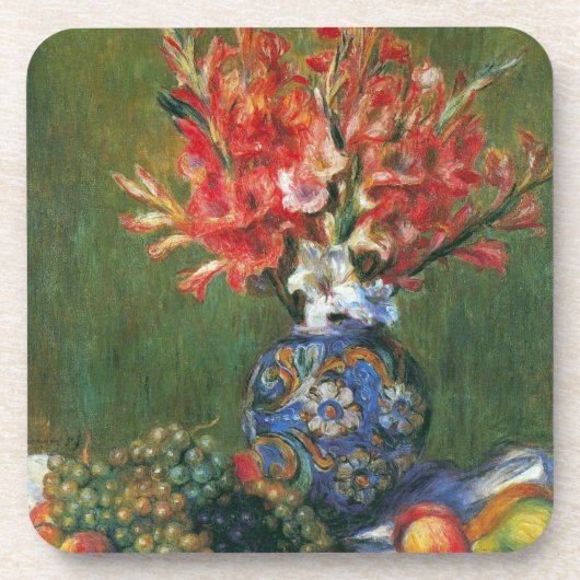 ピエール・ルノワールによる静物画 花と果物 コースター (正面)