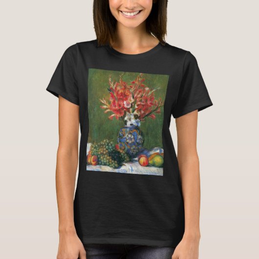 ピエール・ルノワールによる静物画 花と果物 Tシャツ (正面)