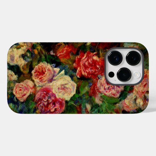 ピエール・ルノワールの絵画、バラ Case-Mate iPhoneケース (裏面 (横))