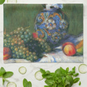 ピエール・ルノワールの静物花と果物 キッチンタオル (折り畳み)