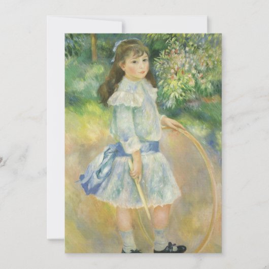 ピエール・ルノワール「輪を持つ少女」 誕生日パーティー 招待状 (正面)