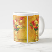 ピエール・レノワールによるチューリップ、ヴィンテージ印象派アート ジャンボコーヒーマグカップ (正面右)