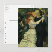 ピエール・レノワールによるブギバルでのダンス ヴィンテージアート ポストカード (正面/裏面)