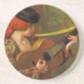 ピエール・レノワールの「ギターを持つ若いスペインの女性」 コースター (正面)