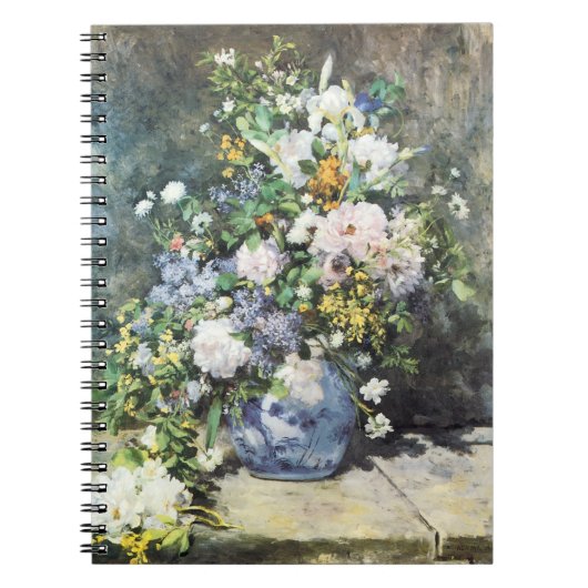 ピエール・レノワールの『春の花束』、ヴィンテージの花 ノートブック (正面)