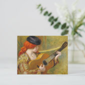 ピエールAルノアール |ギタスペインのー付き若い女性 ポストカード (スタンド正面)