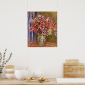 ピエールAルノアール |チューリップとアネモネの花瓶 ポスター (キッチン)