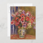 ピエールAルノアール |チューリップとアネモネの花瓶 ポストカード (正面/裏面)