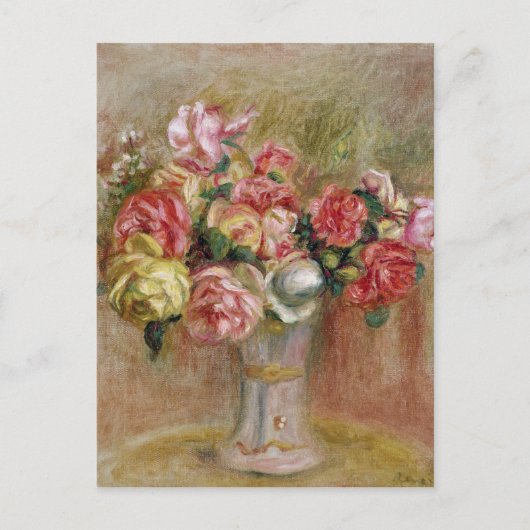 ピエールAルノアール |バラの花瓶 ポストカード (正面)